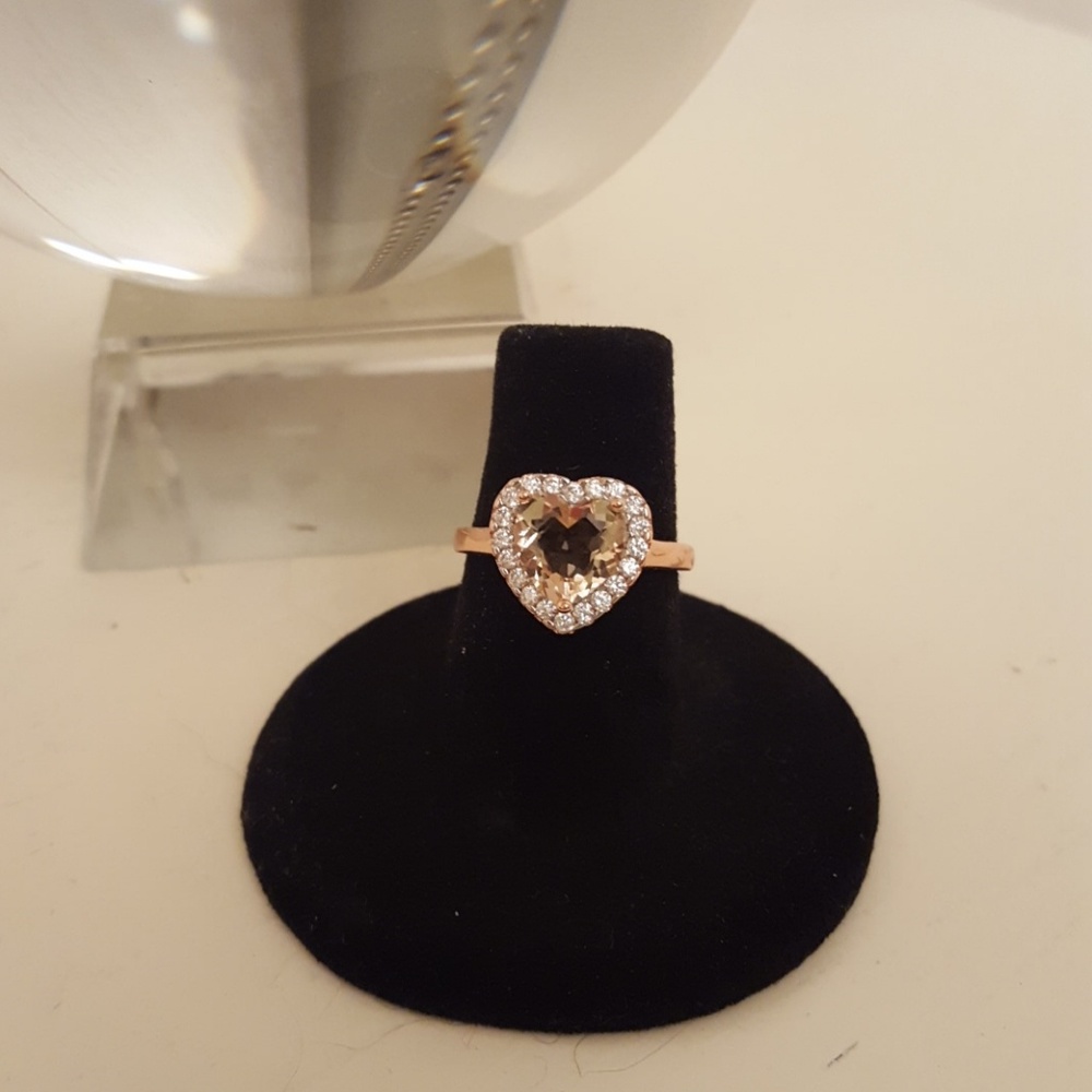 Sweetheart ring in rose gold over 925 sterling